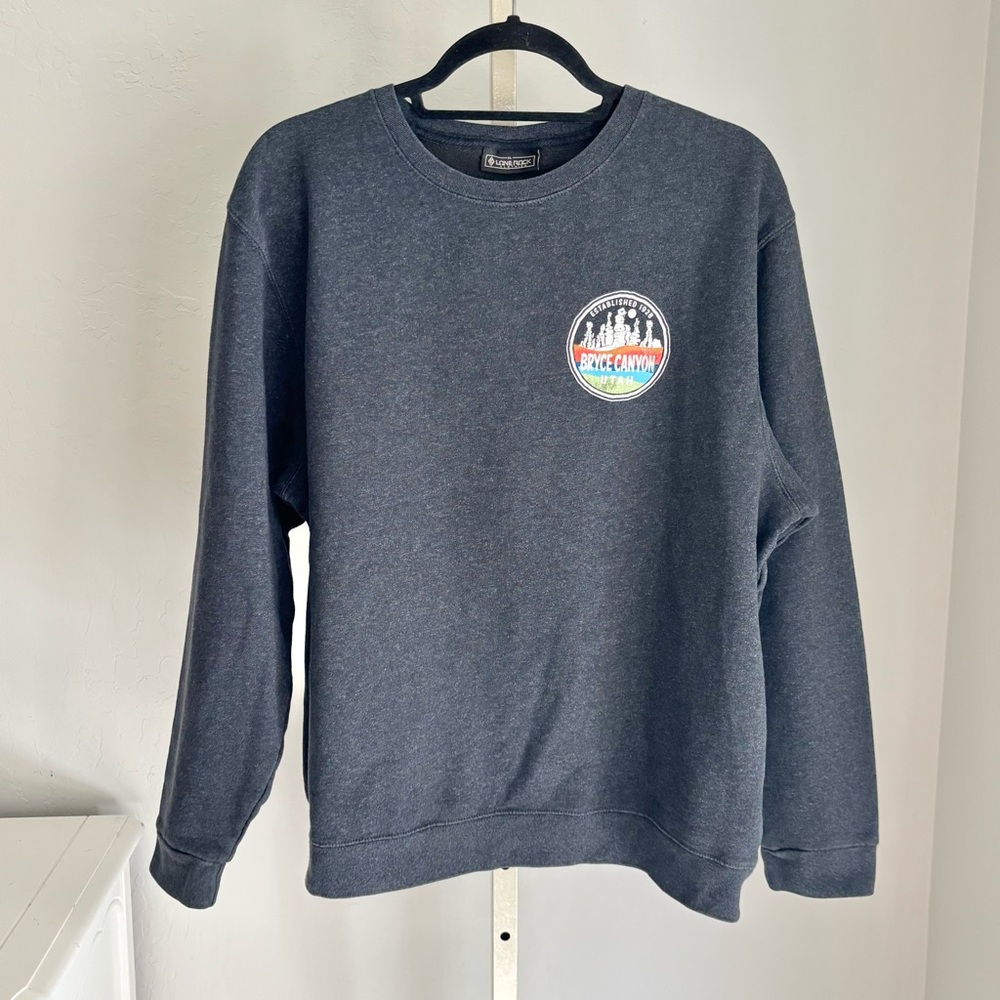 Charcoal Gray Bryce Canyon Utah Crew Neck Pullover Sweatshirt, Size XL
